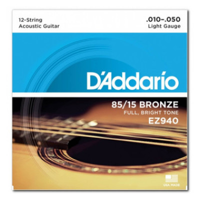 D'ADDARIO EZ940 BRONZE MEDIUM 12 STRINGS (10-50) струни для акустичної гітари